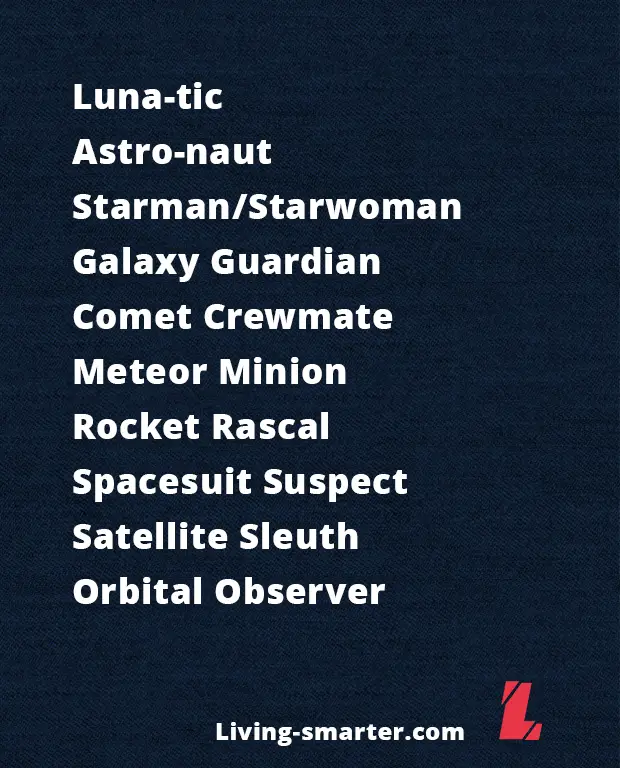 Astronaut inspired nicknames for Among Us