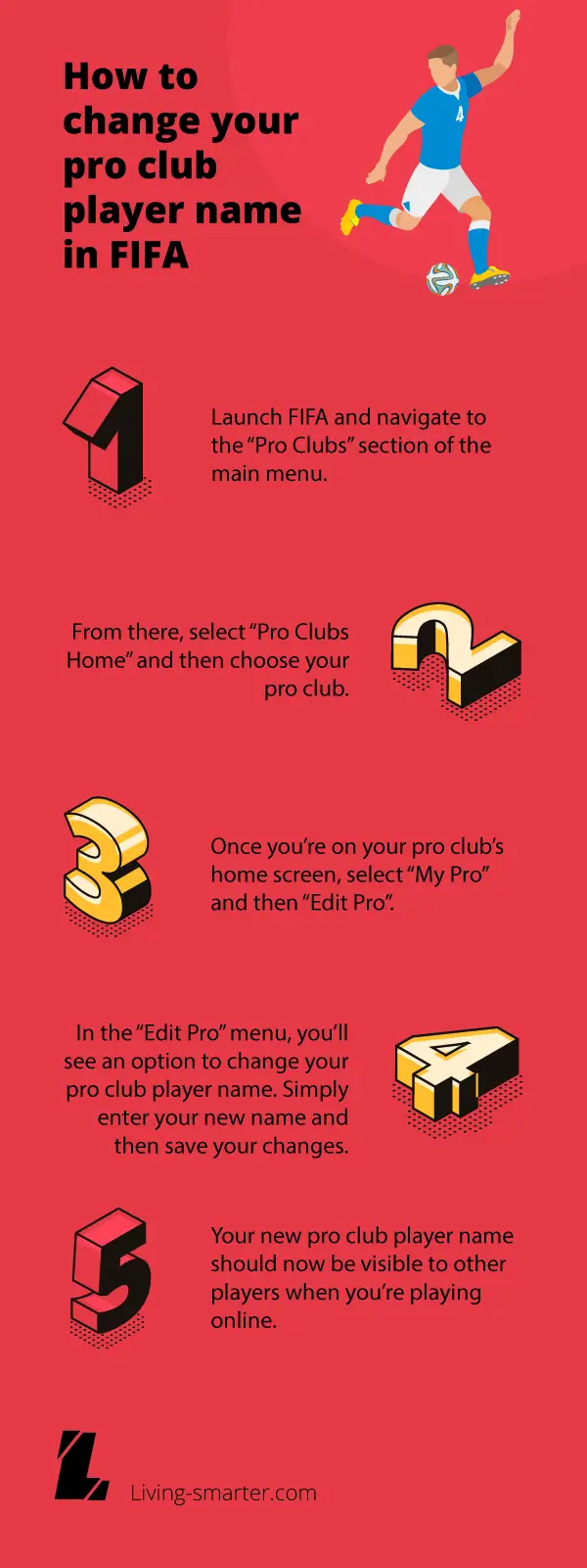 Infographic How To Change Your Pro Club Player Name in FIFA